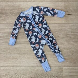 Caden Lane Sleeping Bear Bamboo Convertible Zip Romper